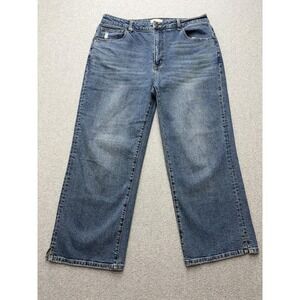 Oliver Logan Jeans Mens 32 Blue Relaxed Fit Wide Leg Denim Pants Casual